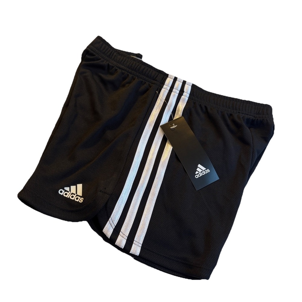 NWT ADIDAS‎ DriFit Performance Short Girl's MEDIUM 10-12 Black Mesh Athletic